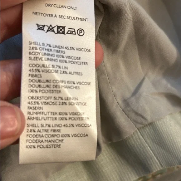 NWT Maeve Anthropologie Light Ceylon Green Linen classic Blazer - Picture 9 of 10